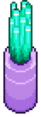 Blue reed plant in purple pot.png